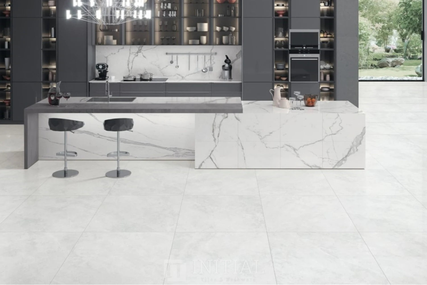 Marble Look Tile Iconic Silver Polish 600X1200 ,
