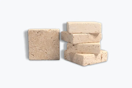 Outdoor Stone Ivory Travertine Tumbled Cobblestones 100X100X30mm ∣ 200X100X30mm