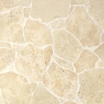 Outdoor Stone Crazy Paving Ivory Travertine 250~600X20mm