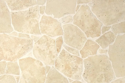 Outdoor Stone Crazy Paving Ivory Travertine 250~600X20mm