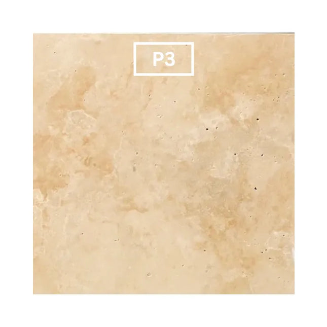 Outdoor Stone Ivory Travertine Tumbled Tile 406X406X12mm