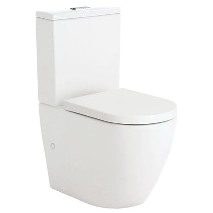 Fienza Koko Back-to-Wall Toilet Suite Tornado Rimless Ultra Quiet Flush Gloss White ,