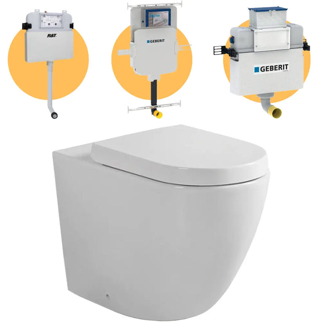 Fienza Koko Wall Faced Toilet Suite, Gloss White ,