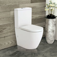 Fienza Koko Back-to-Wall Toilet Suite Tornado Rimless Ultra Quiet Flush Gloss White ,