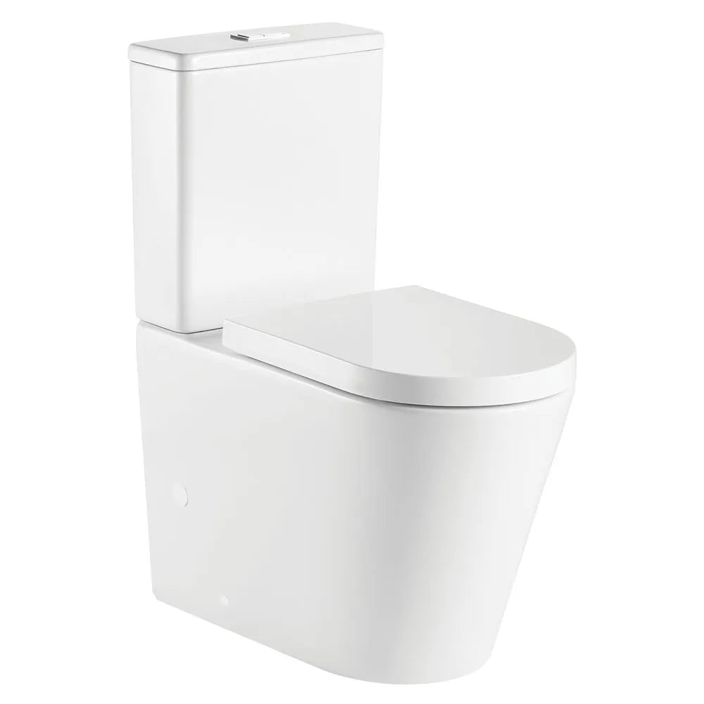 Fienza Kaya Back to Wall Toilet Suite, Gloss White, Thick Seat ,