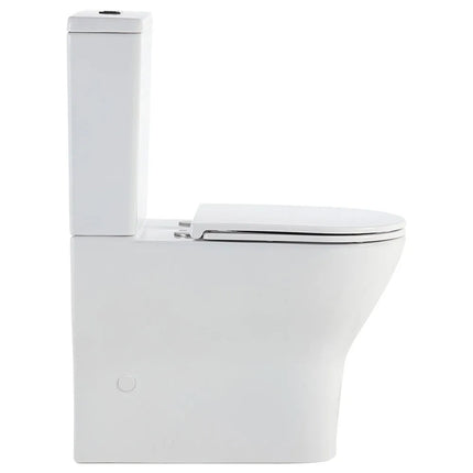 Fienza Tono Back-to-Wall Toilet Suite Slim Seat Tornado Rimless Ultra Quiet Flush Gloss White ,