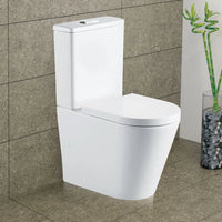 Fienza Aluca Back-to-Wall Toilet Suite Tornado Rimless Ultra Quiet Flush Gloss White ,
