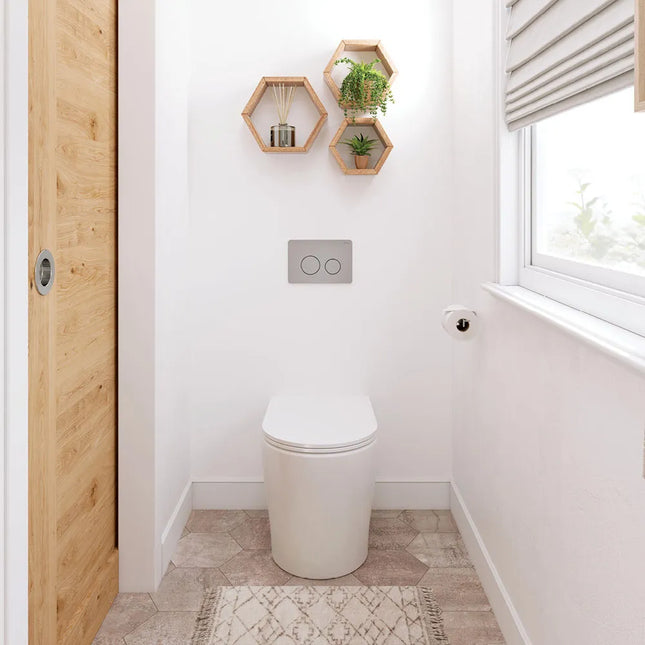 Fienza Aluca Wall Faced Toilet Suite, Gloss White, Slim Seat ,