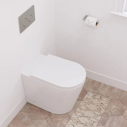 Fienza Aluca Wall Faced Toilet Suite, Gloss White, Slim Seat