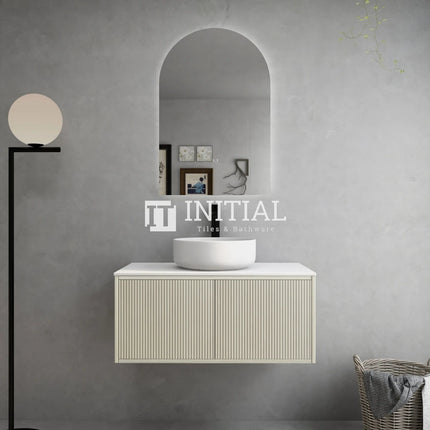 Bellevue Groove 900 Coastal Oak Woodgrain Wall Hung Vanity ,