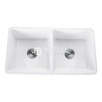 Fermentale Ceramic Gloss White Kitchen Sink, Double Bowl, 760X445X250 ,