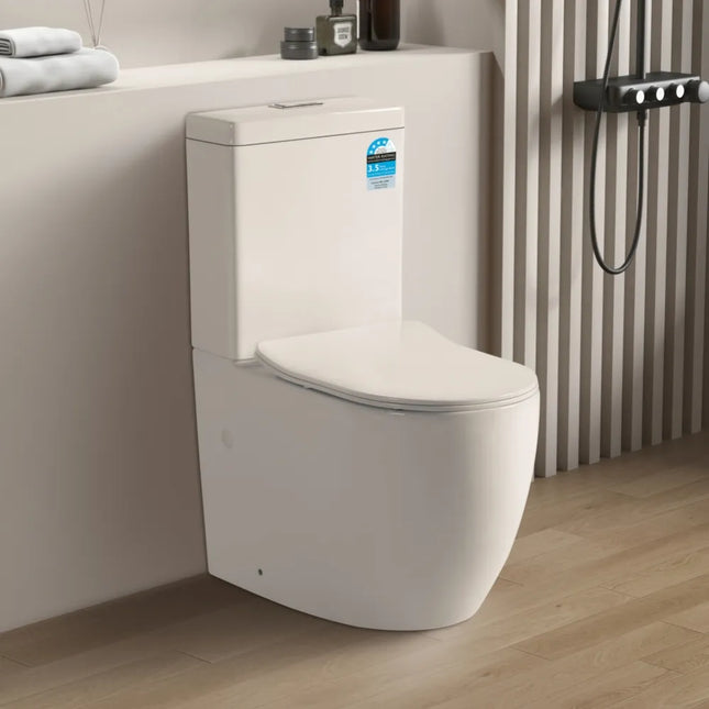 Vegas Rimless Back to Wall Toilet Suite Gloss White 630X380X835 ,