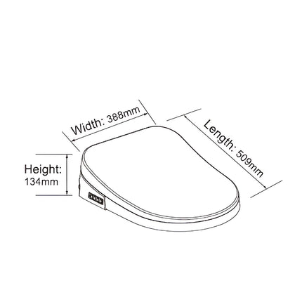 Zeus Tornado Rimless Back to Wall Toilet Suite With Smart Seat Gloss White 655X380X870 ,