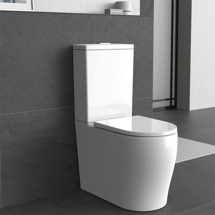 Zeus Tornado Rimless Back to Wall Toilet Suite Gloss White 655X380X870 ,