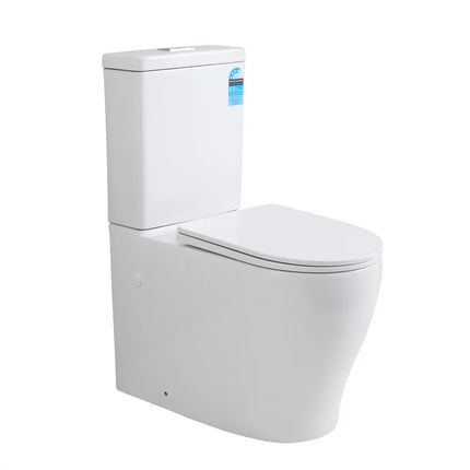 Zeus Tornado Rimless Back to Wall Toilet Suite Gloss White 655X380X870 ,