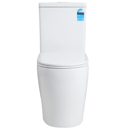 Zeus Tornado Rimless Back to Wall Toilet Suite Gloss White 655X380X870 ,