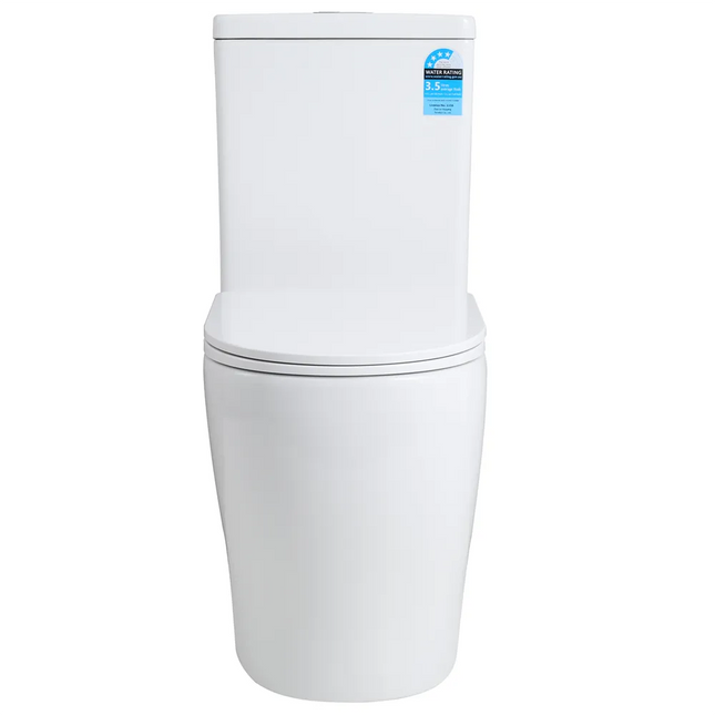 Zeus Tornado Rimless Back to Wall Toilet Suite Gloss White 655X380X870 ,