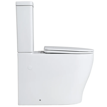 Zeus Tornado Rimless Back to Wall Toilet Suite Gloss White 655X380X870 ,