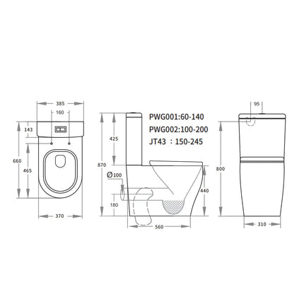 Zeus Tornado Rimless Back to Wall Toilet Suite Gloss White 655X380X870 ,