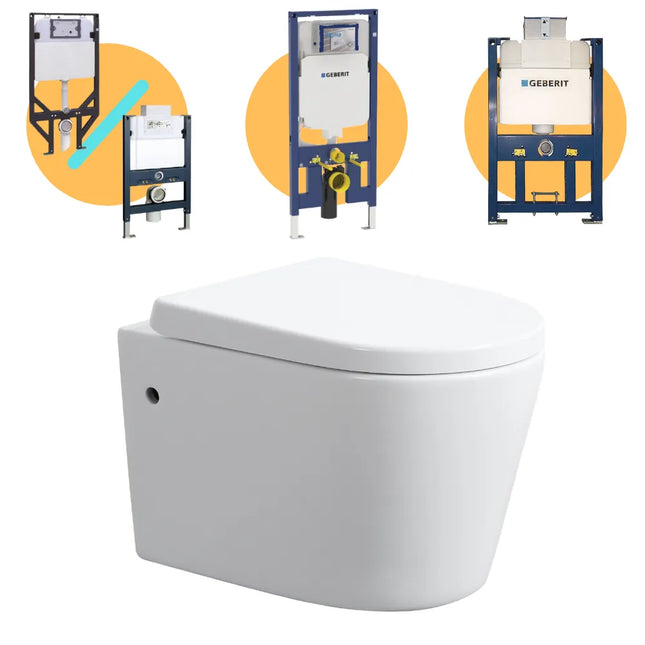 Alice Rimless Wall Hung Pan Toilet Matt White 520X360X325