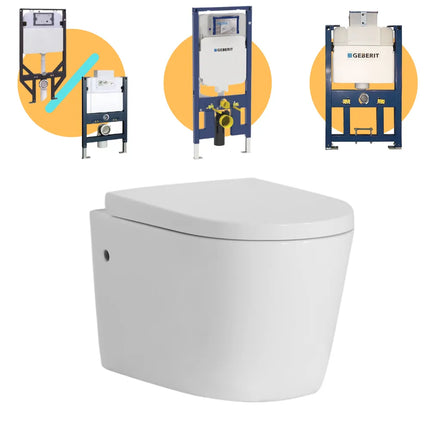 Alice Rimless Wall Hung Pan Toilet Ceramic White 520X360X325