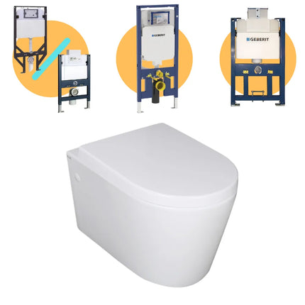 Urbane Box Rim Wall Hung Pan Toilet Ceramic White 550X360X320