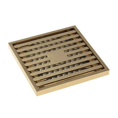 Bathroom Linear Square Floor Waste Brushed Gold 100X100X85mm ,