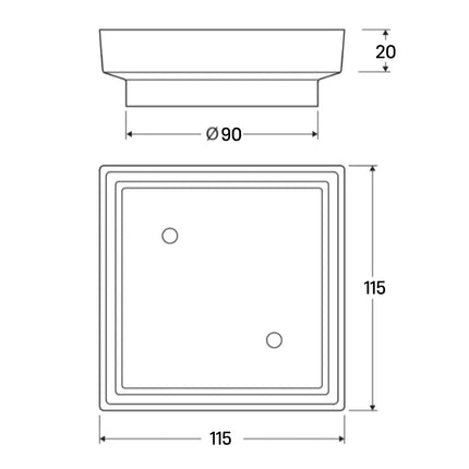 Bathroom Slim Smart Square Tile Insert Floor Waste Gold 115X115X90mm