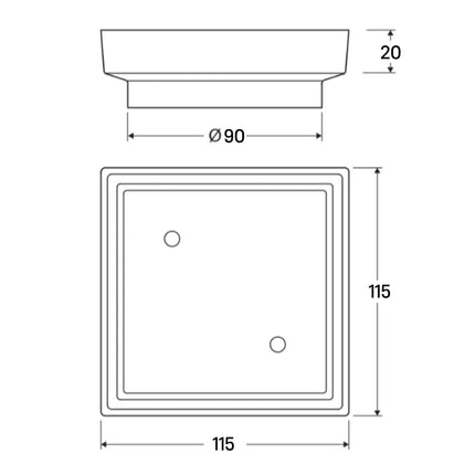Bathroom Smart Square Tile Insert Floor Waste Matt Black 115X115X90mm