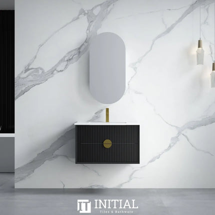 Nogi Black 750 Wall Hung Cabinet Double Drawer 740X460X550 ,