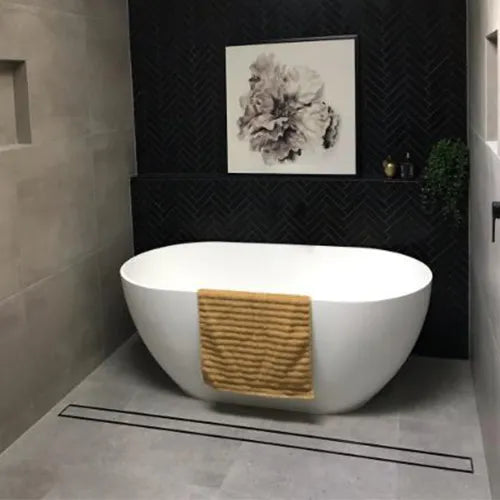 Bathroom Tile Insert 21 Floor Grate Midnight Matte Black 1000~3000mm