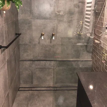 Bathroom Tile Insert 21 Floor Grate Midnight Matte Black 1000~3000mm