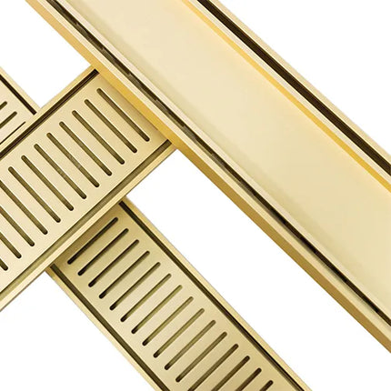 Bathroom Slimline Tile Insert Floor Grate Matte Gold 1100~5600mm