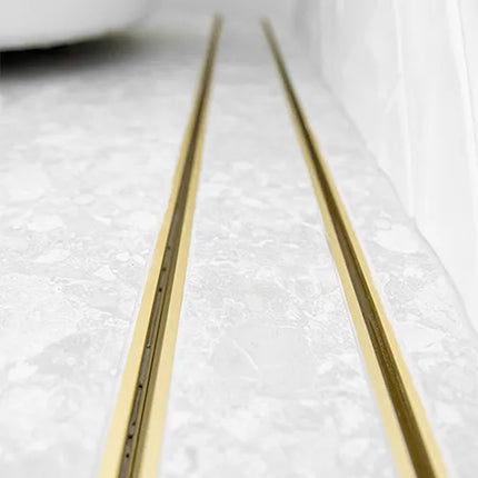 Bathroom Slimline Tile Insert Floor Grate Matte Gold 1100~5600mm