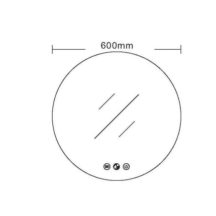 Lorna LED Round Mirror 600/750/900mm with Adjustable LED Lighting