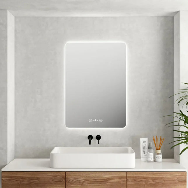 Lorna LED Rectangular Mirror 600X750/900X750/1200X750mm with Adjustable LED Lighting
