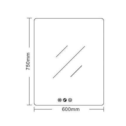 Lorna LED Rectangular Mirror 600X750/900X750/1200X750mm with Adjustable LED Lighting