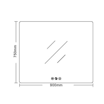 Lorna LED Rectangular Mirror 600X750/900X750/1200X750mm with Adjustable LED Lighting
