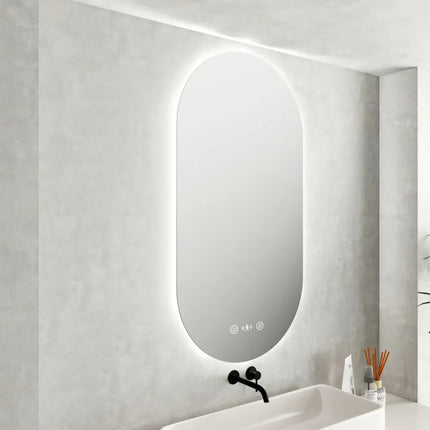 Lorna LED Oval Mirror 500 X 900mm with Adjustable LED Lighting