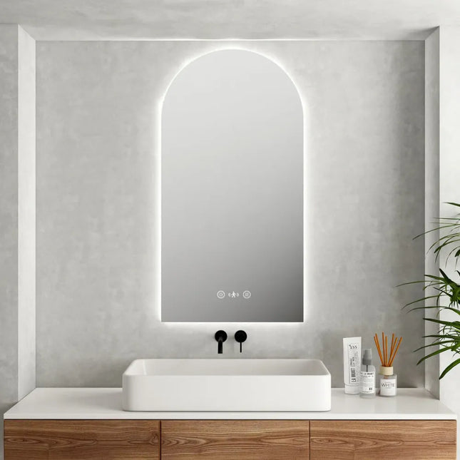 Lorna LED Arch Mirror 600 X 900mm with Adjustable LED Lighting