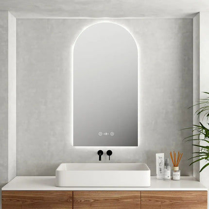 Lorna LED Arch Mirror 600 X 900mm with Adjustable LED Lighting