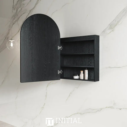 Otti LED Arch Shaving Cabinet 900X600, Black Oak ,