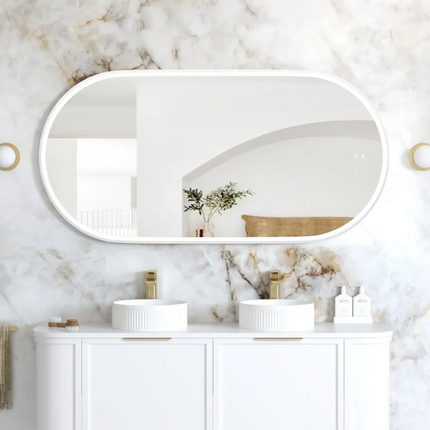 Otti Massa LED White Frame Mirror Oval 900-1800X600/750