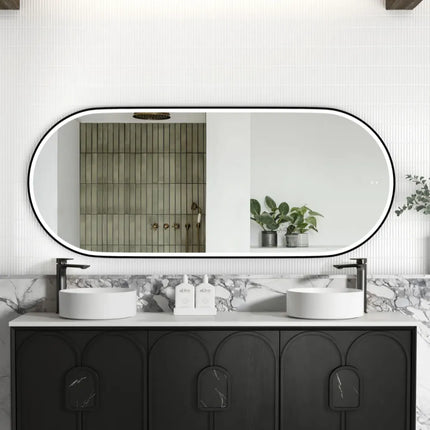 Otti Massa LED Black Frame Mirror Oval 900-1800X600/750