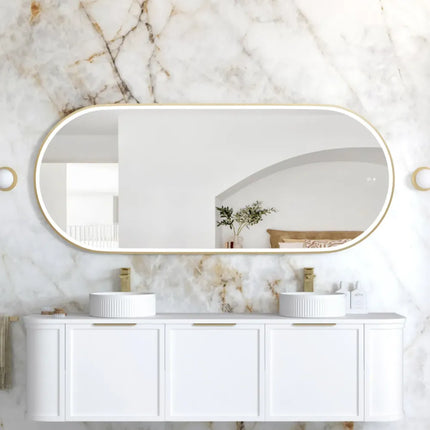 Otti Massa LED Brushed Gold Frame Mirror Oval 900-1800X600/750