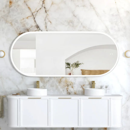 Otti Massa LED White Frame Mirror Oval 900-1800X600/750