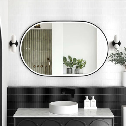 Otti Massa LED Black Frame Mirror Oval 900-1800X600/750