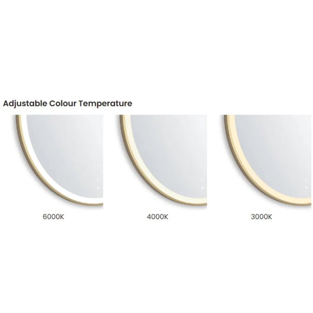 Otti Massa LED Brushed Gold Frame Mirror Oval 900-1800X600/750
