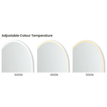 Otti Massa LED White Frame Mirror Oval 900-1800X600/750