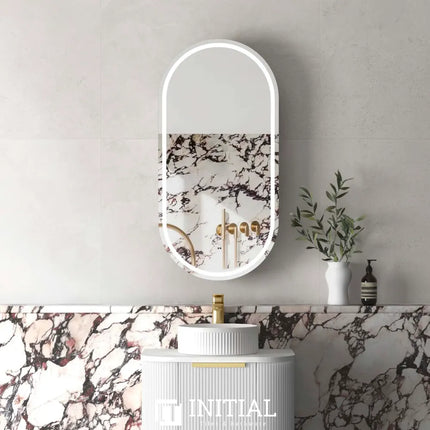 Otti LED Massa Oval Shape Shaving Cabinet 900X450, Matte White ,